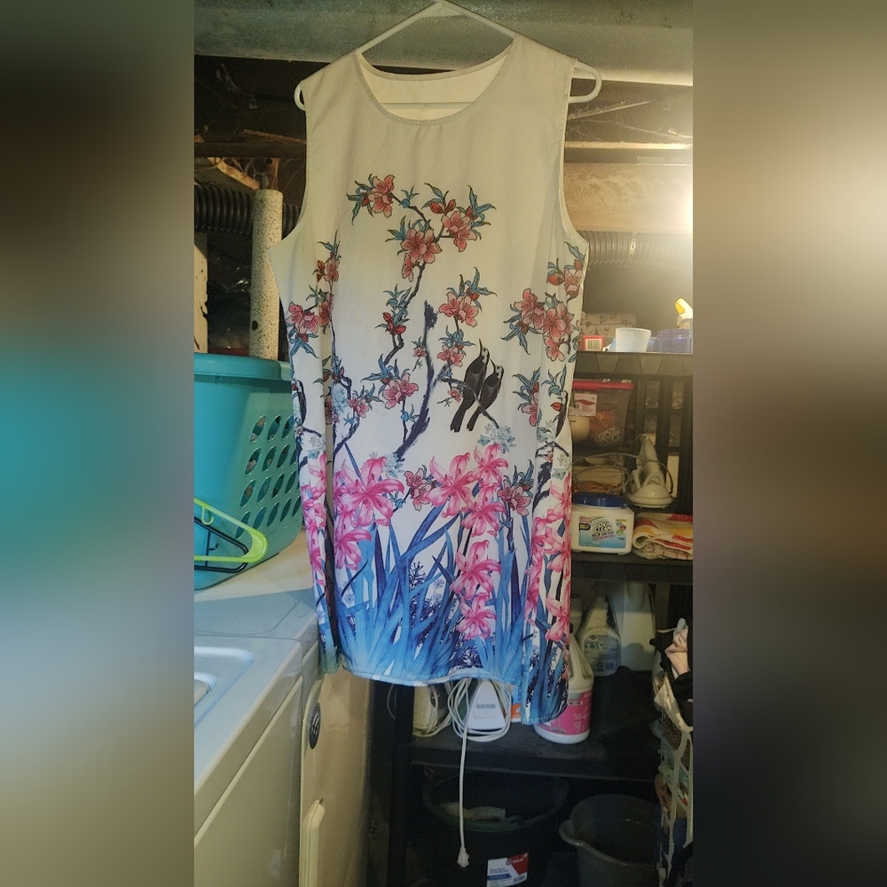 Flower and bird designed, high neck